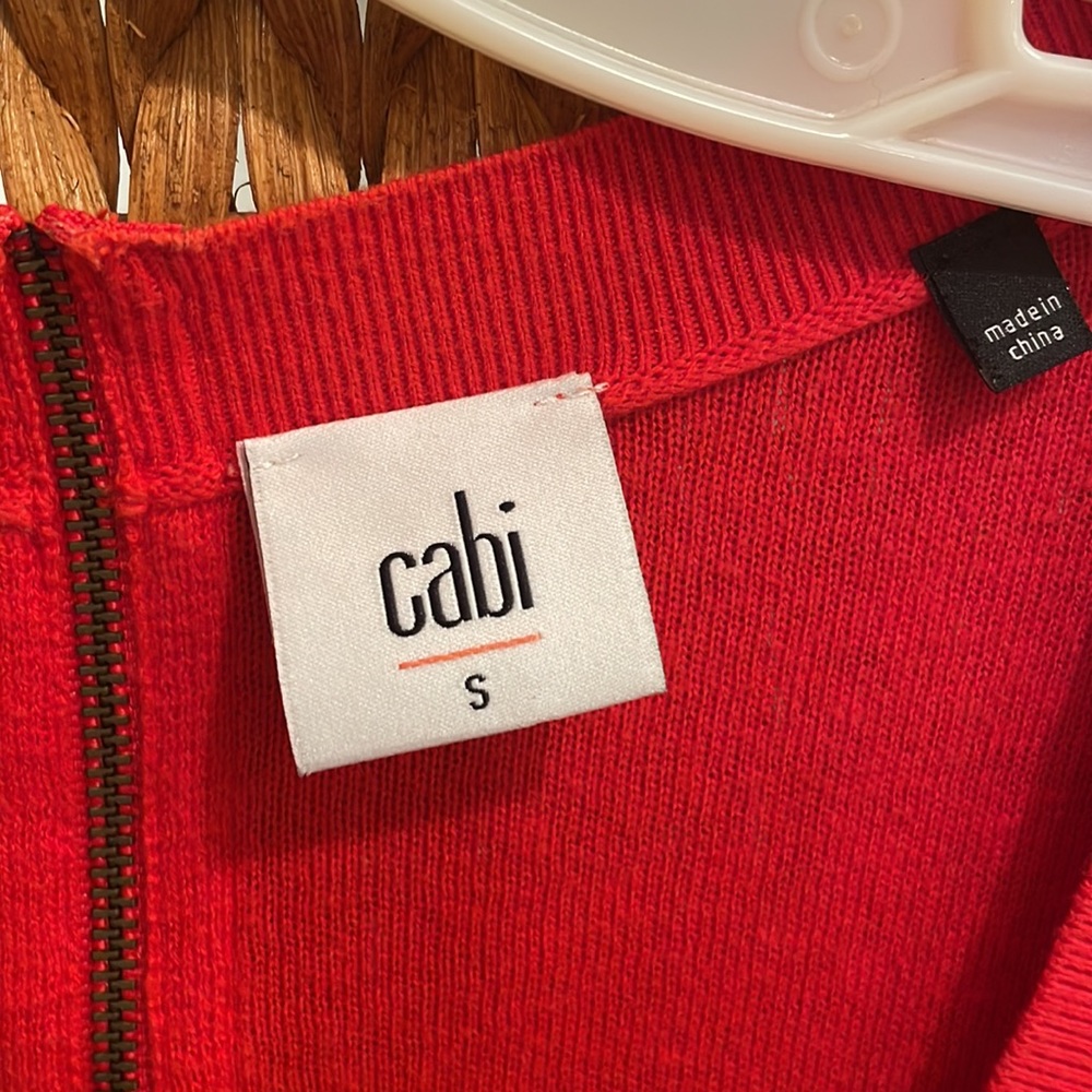 Cabi “Cobblestone” Red Zippered Back Button Front… - image 6